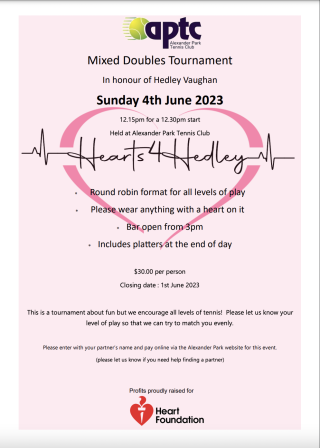 Hearts 4 Hedley Mixed Doubles Tournament