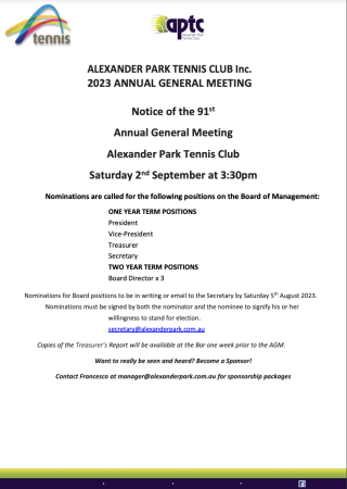 2023 APTC AGM